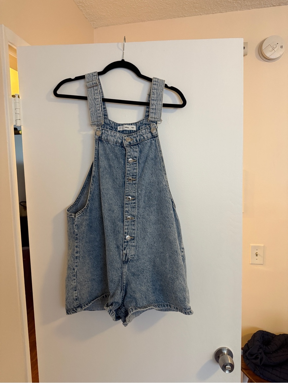 Women’s Blue Denim Button-Front Overalls